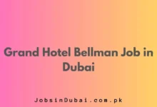 Grand Hotel Bellman Job in Dubai