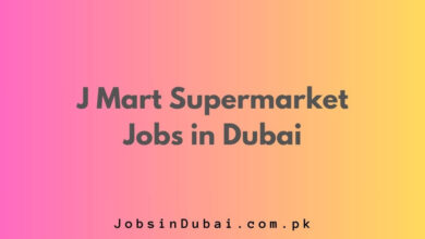 J Mart Supermarket Jobs in Dubai