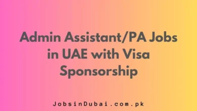 Admin AssistantPA Jobs in UAE