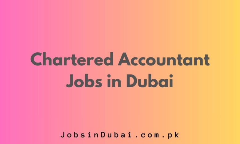 Chartered Accountant Jobs in Dubai