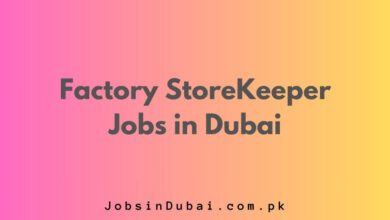 Factory StoreKeeper Jobs in Dubai