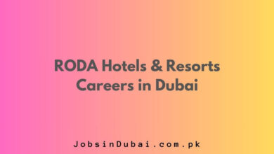 RODA Hotels & Resorts Careers in Dubai